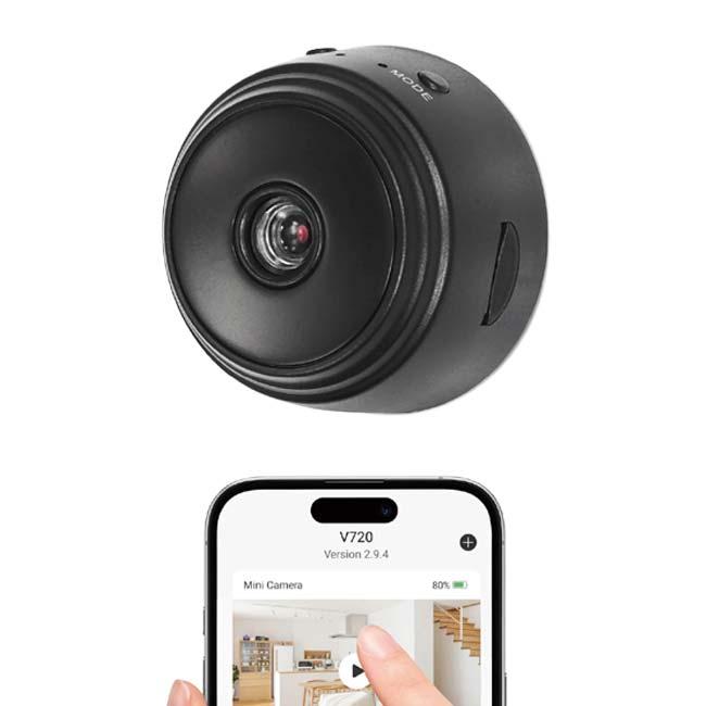 外出先から自宅を見守る ハック(HAC) Wi-Fiピタッとカメラ 背面マグネット仕様 角度調節可能 防犯対策 ※専用アプリ対応※ HAC5141A ブラック(25y12m) | 