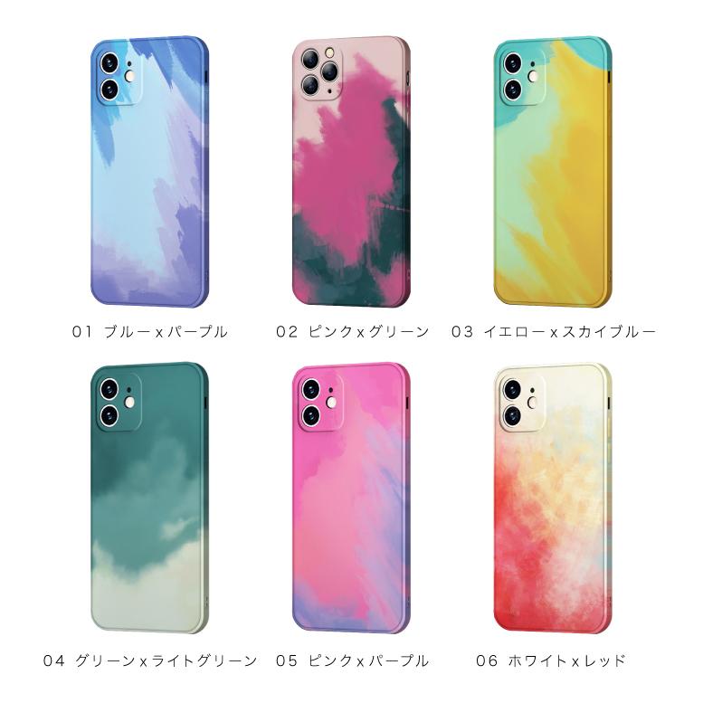 シリコンケース iPhone 13 Pro mini 12 SE 11 XS iPhone8 ケース シリコン カバー iPhoneケース シンプル 水彩 韓国 トレンド ワイヤレス充電｜amusestore｜13