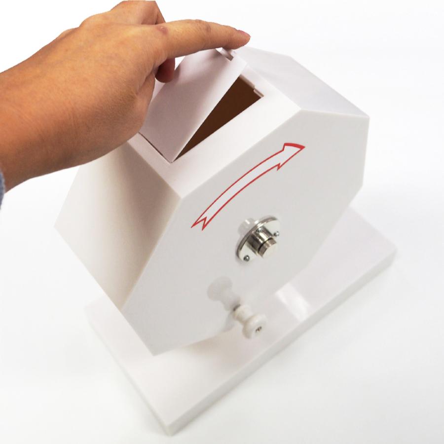 15mm玉専用】ガラガラ抽選機（ホワイト） 工具不要 ワンタッチですぐに