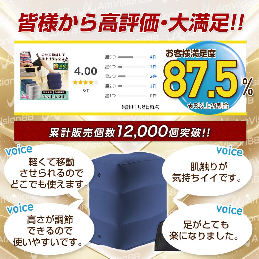 フットレスト 車 汎用 後付け 足置き 飛行機 デスク エアー オットマン 足枕 クッション｜amvision-store｜08