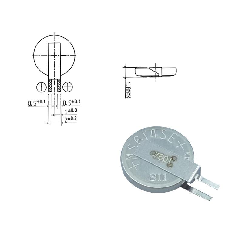 新品 SII セイコーインスツル MS614SE-FL28E 3V リチウム二次電池 リード付 交換用 小型充電式ボタン電池 ...
