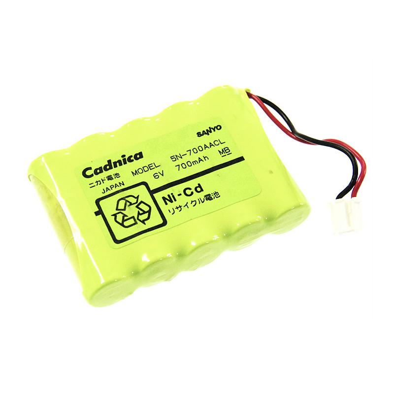 新品 三洋 SANYO Cadnica 5N-700AACL 6V 700mAh ニッカド充電池パック