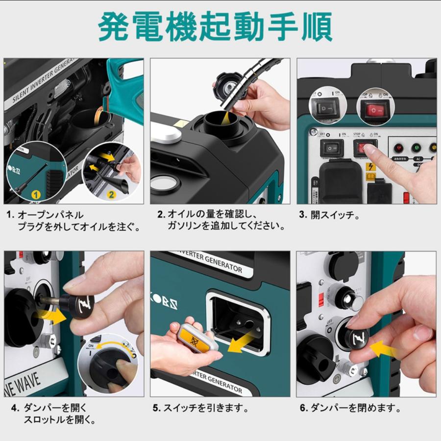 SAKOBS発電機 インバーター 防音型 正弦波 最大出力1.88KVA 100V 50Hz