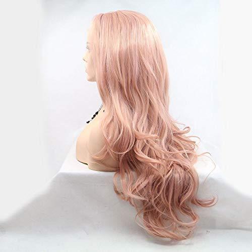 Xiweiya　Cherry　Blossom　Hair耐熱グルレスクリスマスパーティー用ウィッグ女性用%カラマツマ%Drag　Lace　Q　Synthetic　Pink　Color　Peach　Pink　Front　Soft　Wig
