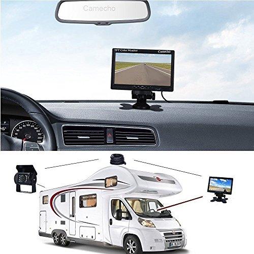 Camecho　Vehicle　Backup　Rear　Camera　View　33　Line　FT　Without　Extension　Cable　68防水、4ピンAviation　for　IP　IR　Camera　Guide　Night　7&quot;モニタ、18　Vision