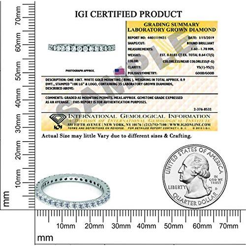 「超メルカリ市」 IGI認定ラウンドカットダイヤモンド14 Kホワイトゴールド5/8 ct永遠バンドリング6.5 【MY1576870822】(55039円)