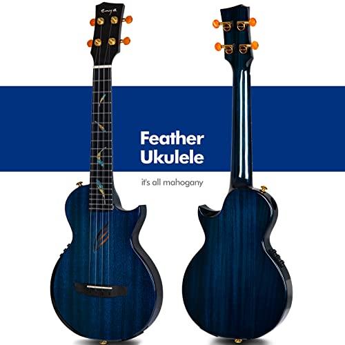 限定品 Enya Tenor Ukulele AcousticPlus PickupとDeluxe Ukulele Case (EUT-Feather Blue) を内蔵した全マホガニー製ウクレレ 【XUR2545430101】(88846円)