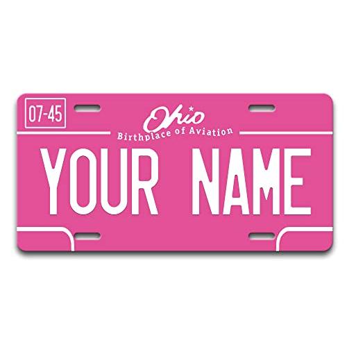 Personalized Licence Plate Ohio Pink Holiday 2021 State Car