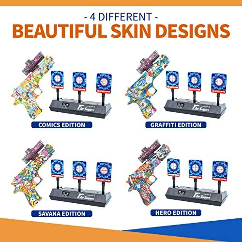 ゲルスナイパーズ電動トイガン-電子式デジタルスコアリングターゲット付きフルキット、1万個の水ビーズアンモジェル、充電式バッテリー、大人の屋外ゲーム活 ゲルスナイパーズ電動トイガン 電子式デジタルスコアリングターゲット付きフルキット 1万個の水ビーズアンモジェル 充電式バッテリー