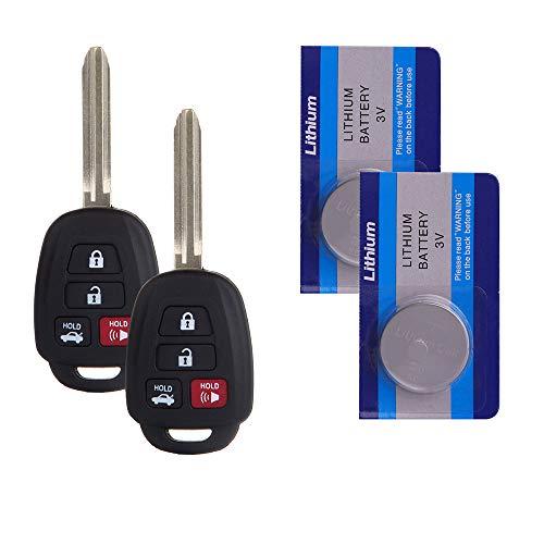 ROADFAR 2 pcsキーレスエントリーRemote Key Fob&Replacement Battery Replacement