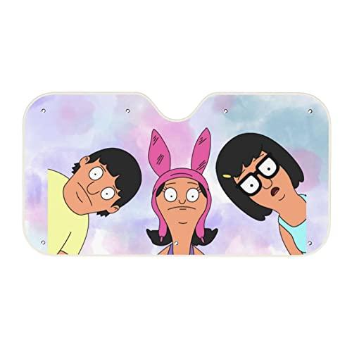 Bob's Cartoon Burgers Foldable Car Windshield Sunshade Vehicle Automotive Front Window Sun Shade