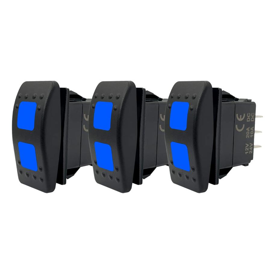 防水ONOFFONロッカースイッチ青LED 7 PIN DPDTカーボートRVトレーラー用トグルスイッチSXSダッシュボード12 V 24