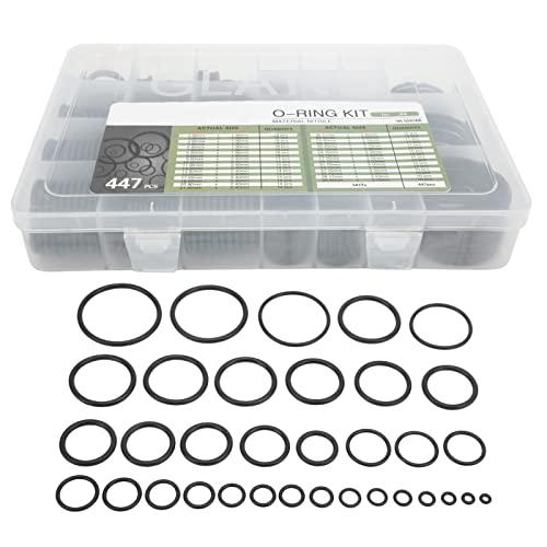 KIMISS Oリングキット447個Oリングシール詰め合わせキットエアコンシールワッシャーコベルコショベル用交換 B0B7N1LMFS