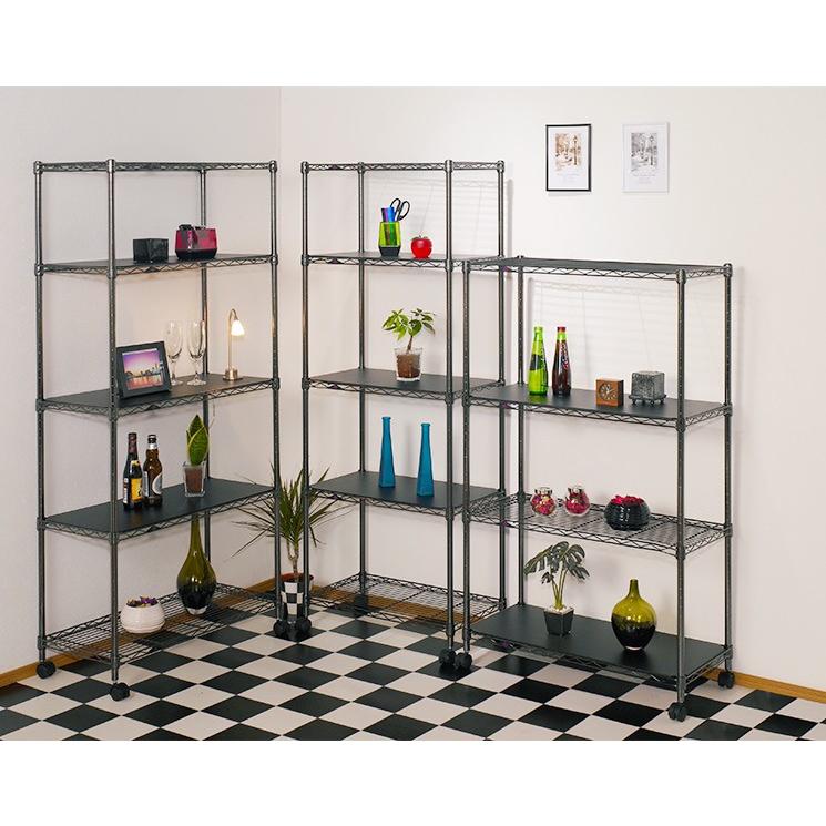 Luminous ラック スチールラック 幅75 奥行35 5段 ルミナス ブラック