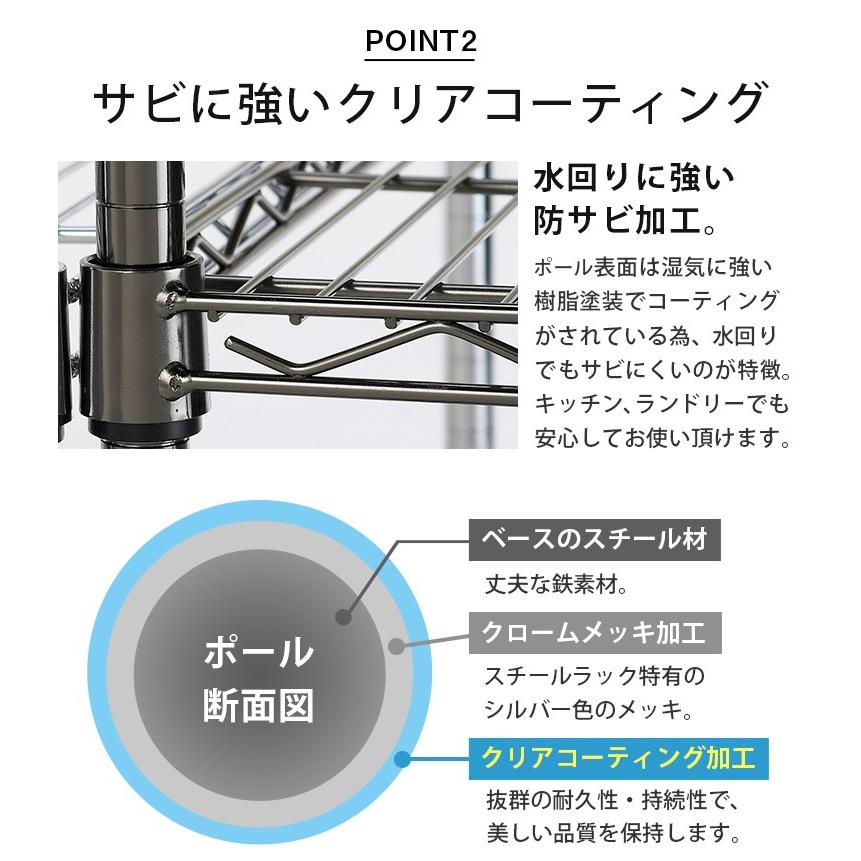 Luminous スチールラック 木製天板 幅60 奥行40 3段 ルミナス ブラック