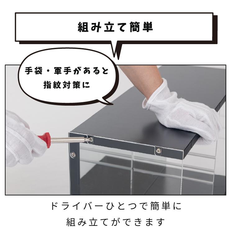 コレクションケース 幅53cm アクリル 背面ミラー フィギュアケース 棚 推し活 収納ボックス ホワイト CCS53-WH ブラック CCS53-BK | DOSHISHA | 16