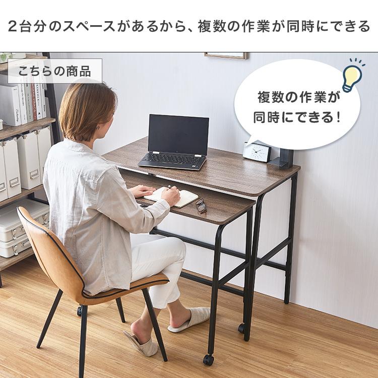 DOSHISHA デスク幅90 省スペース おしゃれ 木製 スチール 在宅