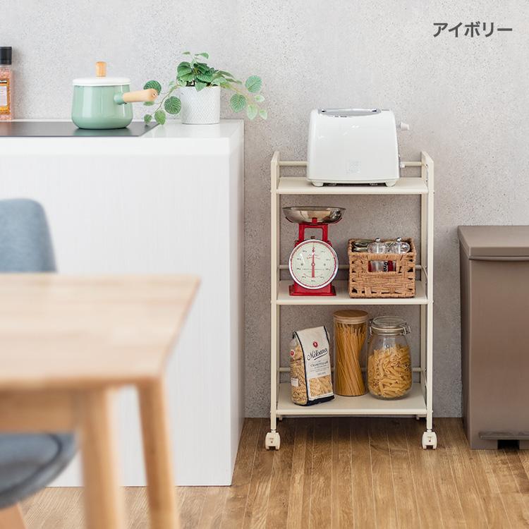 DOSHISHA キッチンワゴン キャスター付き スリム ワゴン 3段 DOSHISHA キッチンワゴン キャスター付き スリム ワゴン 3段