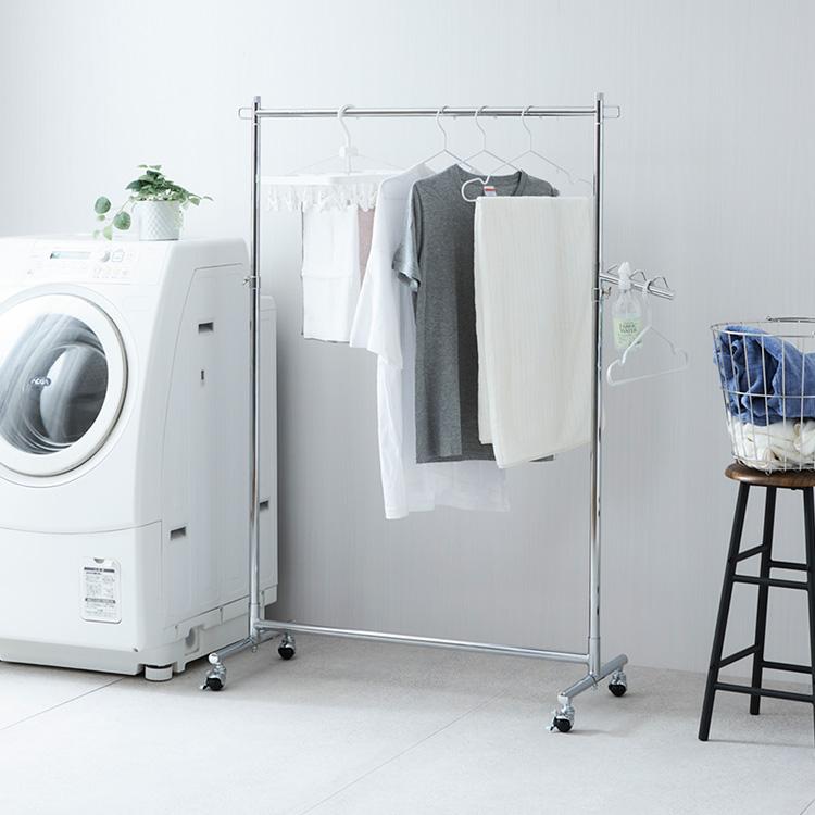 ハンガーラック 頑丈 おしゃれ パイプハンガー 洋服掛け 幅100 スリム 省スペース キャスター付き コートハンガー 大容量 洋服 コンパクト 業務用 LIHS-100 | Luminous | 15