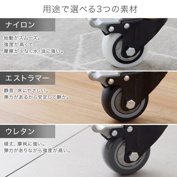 Luminous ネジ式 ウレタンキャスター ストッパー付き 直径7.5cm×高さ