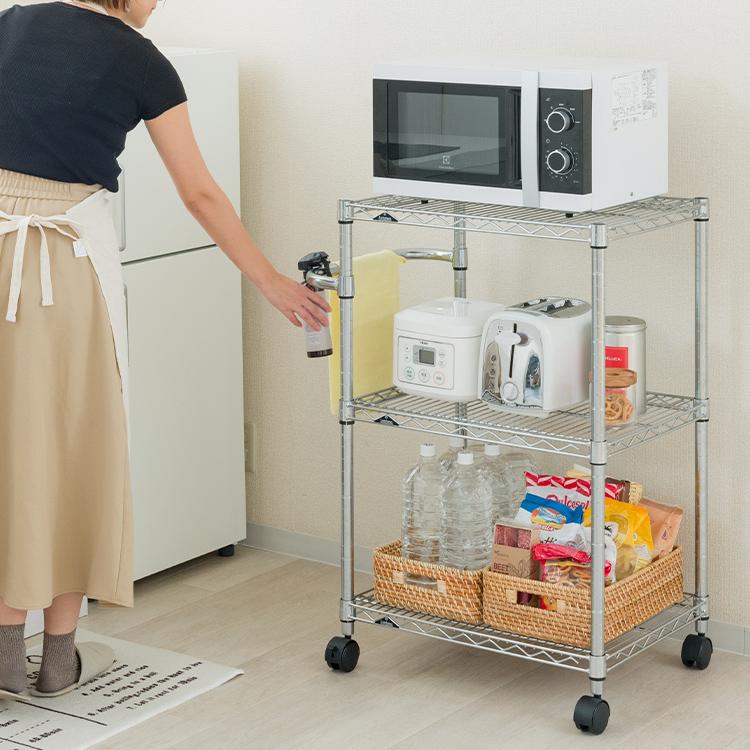 スチールラック メタルラック 6段 取っ手 タオル掛け付き 隙間収納 ルミナス スチールラック メタルラック 6段 取っ手 タオル掛け付き 隙間