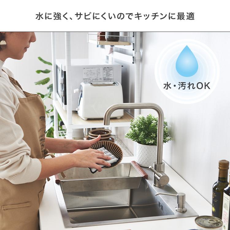 キッチンラック レンジ台 ゴミ箱 上 おしゃれ 幅110 3段 キッチン収納 キッチンボード キッチン収納 スリム 北欧 ホワイト 白 ルミナスラテ LL1118-KB | Luminous | 11