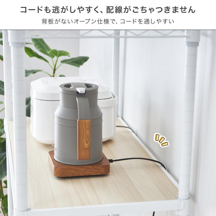 キッチンラック レンジ台 ゴミ箱 上 おしゃれ 幅110 3段 キッチン収納 キッチンボード キッチン収納 スリム 北欧 ホワイト 白 ルミナスラテ LL1118-KB | Luminous | 14