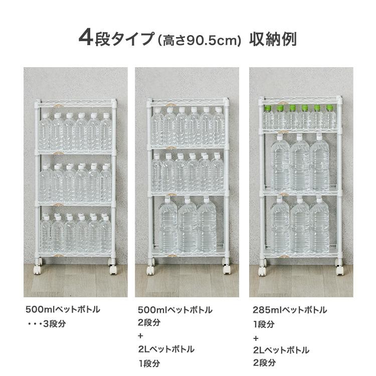 ルミナス 隙間ラック ペットボトルラック 業務用キャスター付き Luminous スチールラック ペットボトルラック スリム おしゃれ 幅45