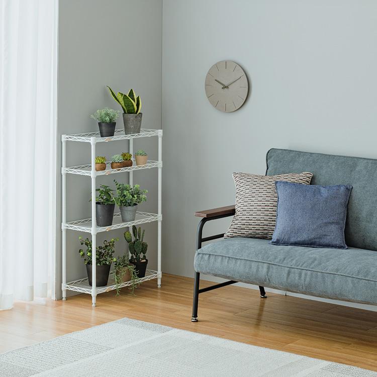 Luminous スチールラック スリム おしゃれ 幅25 4段 隙間収納 頑丈