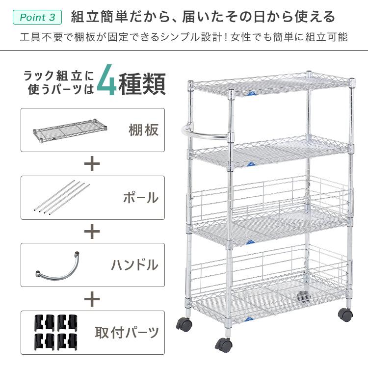 Luminous キッチン収納 隙間 ラック スリム 幅30 4段 隙間収納 ワゴン