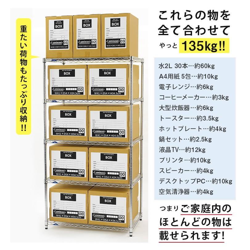 Luminous ラック スチールラック 業務用 幅90 5段 収納棚 ルミナス 大