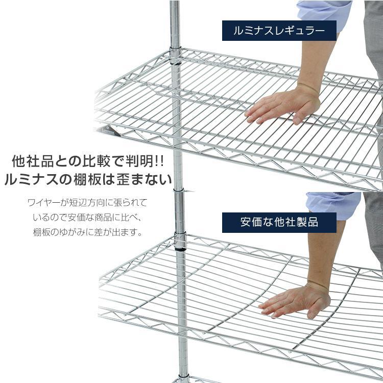 ルミナス　送料込み　4枚板 120✖76×46 径25　キャスター付き Luminous ルミナス スチールラック レギュラー 幅120 奥行46 高さ155 4