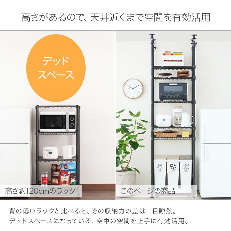 Luminous キッチンラック キッチン収納 幅65 5段 つっぱり 壁面 収納