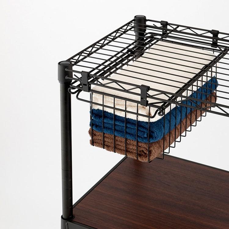 【かにかま】ステンレスユニットシェルフセット 小➕バスケット、キャスター付 3-6798-01 ステンレスバスケットワゴン NBW 【AXEL】 アズワン