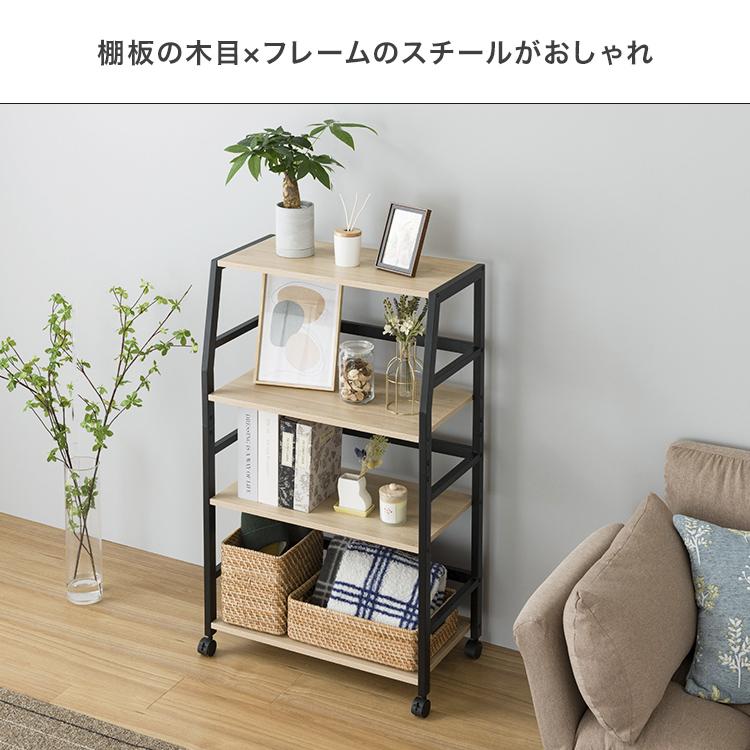 Luminous ウッドシェルフ 幅65 奥行35 高さ105 ワゴン 木製棚 木製