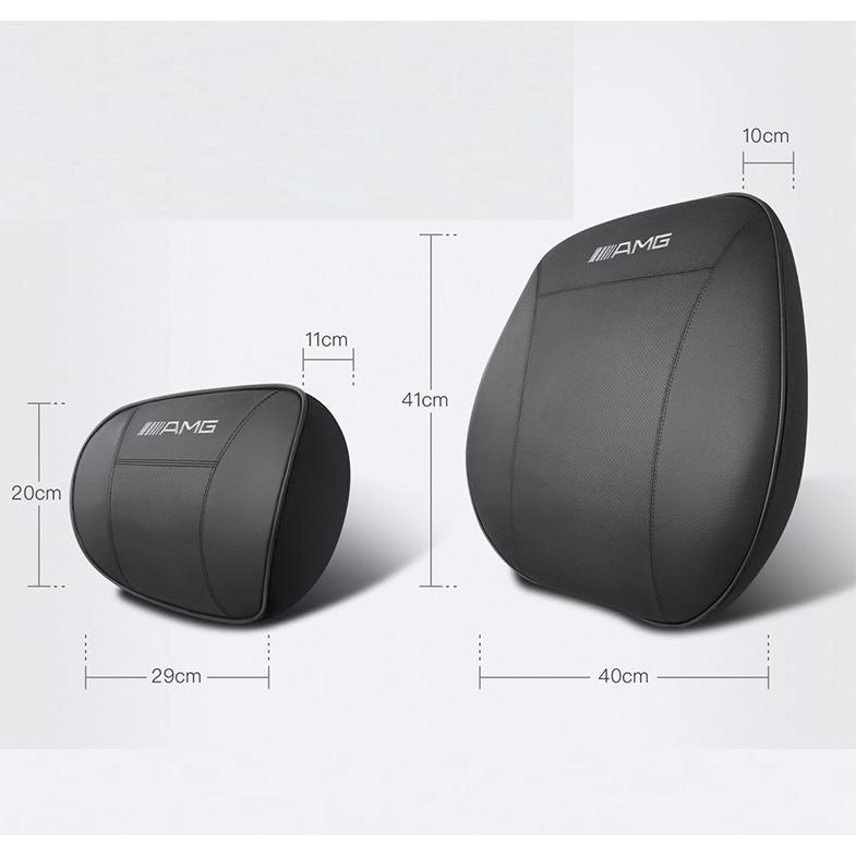 オープニング大セール ◆AMG メルセデス・ベンツ◆ベージュ◆ネックパッド 低反発ウレタン 腰当て 腰クッション メモリーフォーム PUレザー 疲れ防止 ヘッドレスト 磁石入り bcsz qtm
