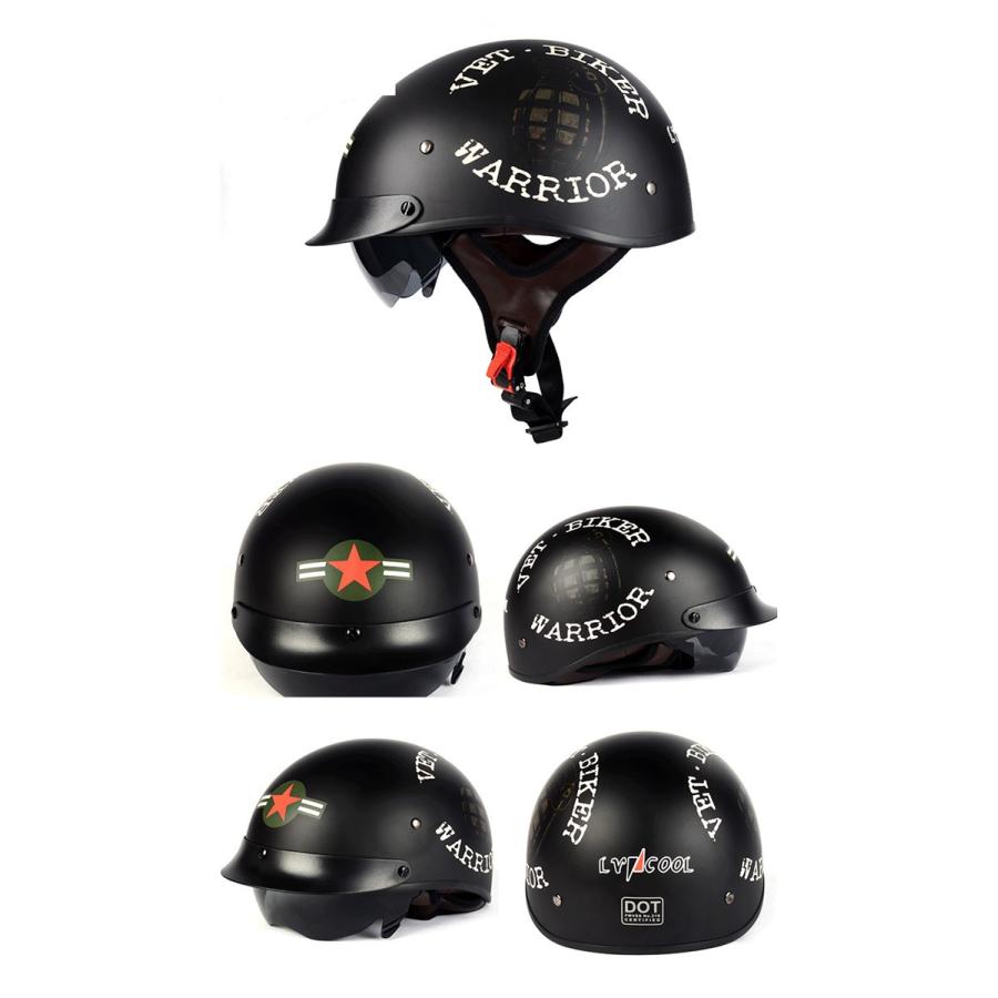 ヘルメット 半キャップ バイク ヘルメット バイクヘルメット 半帽