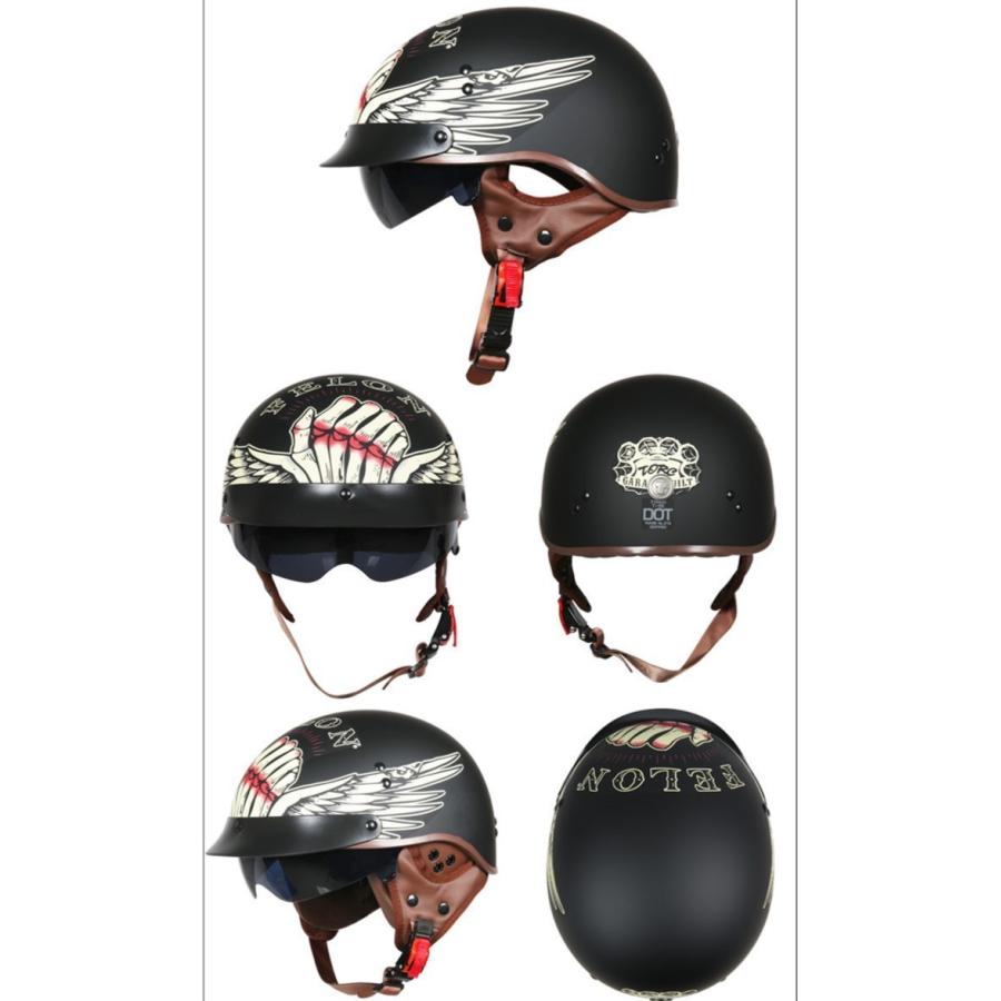 バイク 半帽 ビンテージ ハーフヘルメット 検 TT&CO ハーレー ヘルメット 半キャップ バイク ヘルメット バイクヘルメット 半帽