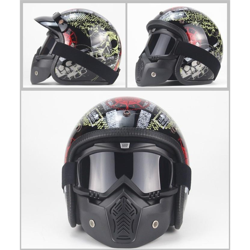 TT＆CO ヘルメット ハーレー ジェットヘルメット Custom バイクヘルメット ヘルメット ジェット 3/4 ハーレー レトロ オシャレ