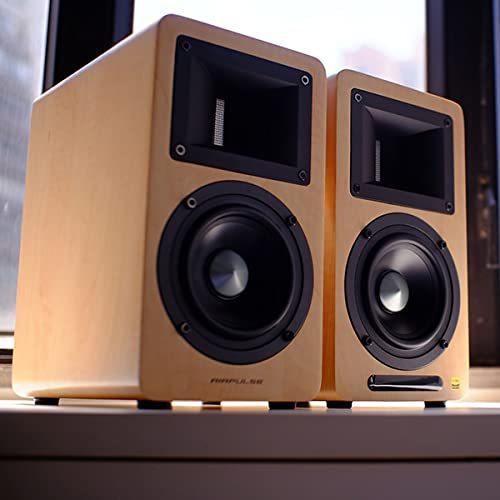 AIRPULSE エアパルス A80 PINEWOOD (ペア) アクティブスピーカー ハイレゾ対応 Bluetooth対応 《国内正規品》の画像