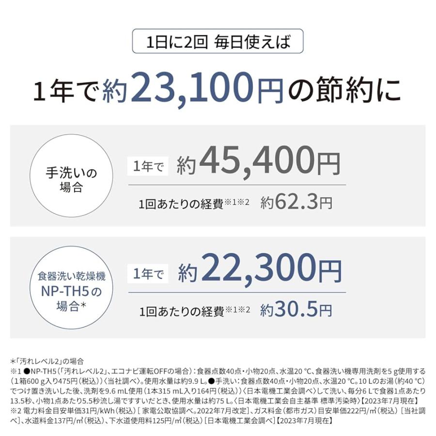 パナソニック 食器洗い乾燥機 NP-TH5-W ホワイト 分岐水栓必要 