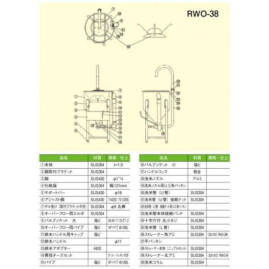 スギコ 洗米機(水圧式) 1斗 RWO-38 : アナハイム 厨房用設備販売 