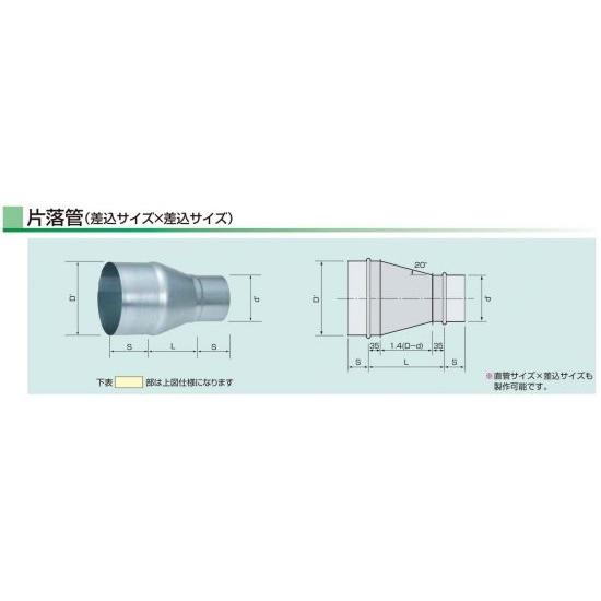 片落管　本管×枝管　亜鉛めっき鋼板製　　850Φ×500Φ