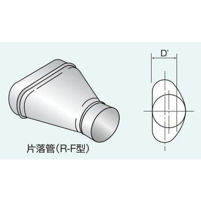 片落管（R-Ｆ型）　住宅用オーバルダクト　100D×190Wmm　Φ150