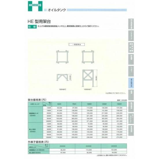 【HE型用架台】錆止塗装(SS400) 100用/150用/190用/300用/500用/950用　1900用