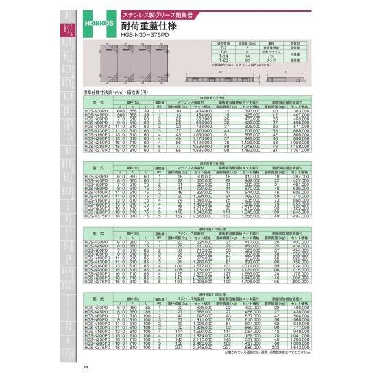 ホーコス ステンレス製グリース阻集器 耐荷重蓋仕様 適用荷重T 6仕様 HGS N30〜375PD HGS N285PD :840892978:アナハイム 厨房用設備販売