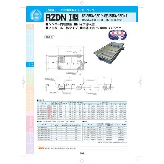 下田エコテック　SE-151SA-RZDNI　ステンレス製蓋付