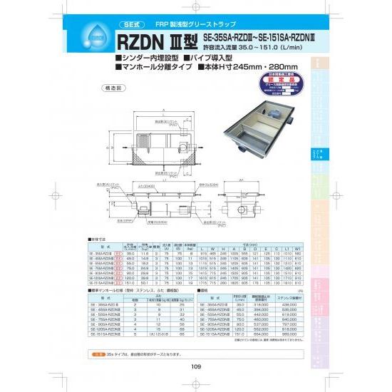 下田エコテック　SE-35SA-RZDIII　鋼板製錆止め塗装蓋付