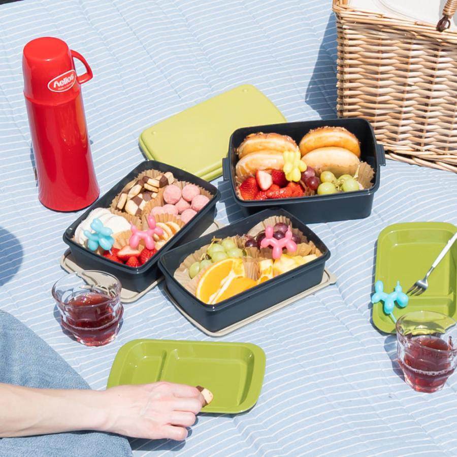 GENIAL ピクニック ランチボックス 3段 2段 重箱 弁当箱 大容量 お皿