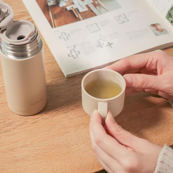 ミニ水筒 コップ付き 200ml 2個セット intime アンティム ボトル : あ